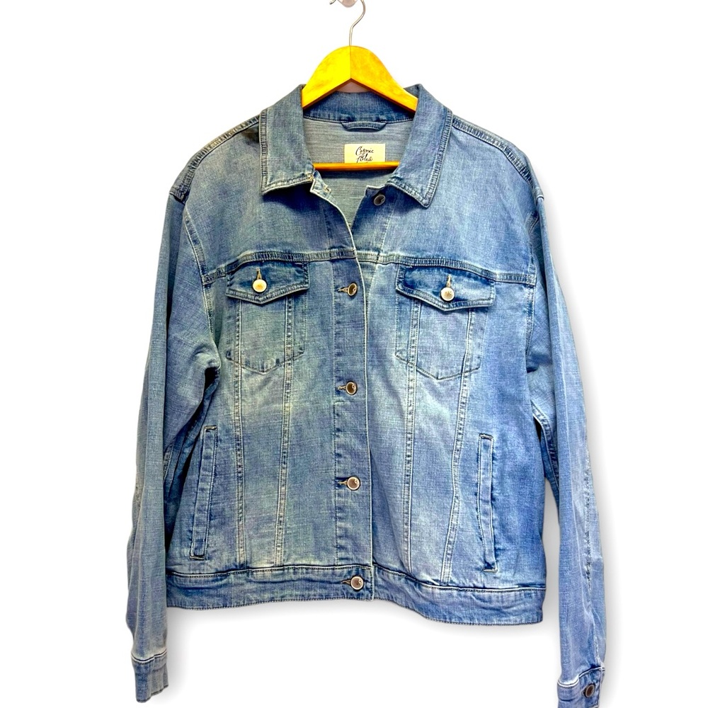 COSMIC BLUE LOVE | Super Soft Jean Jacket Stitch Fix Pistola | NWT | XL